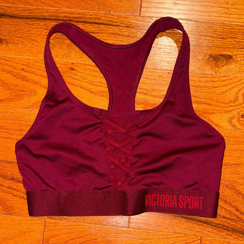 Victoria’s Secret The Player Racerback maroon sports bra Small